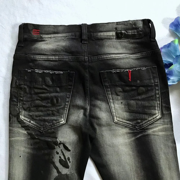 Industrial Indigo NWT Black Wash Skinny Jeans Men 32/32 - Picture 7 of 11